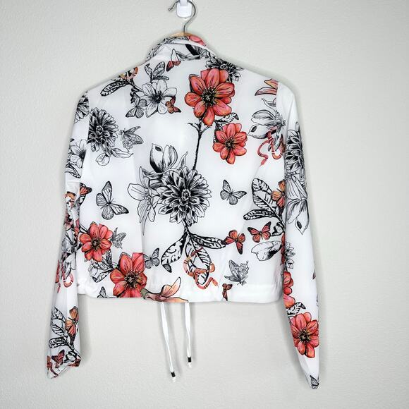 9two5 Fit White Floral Deal Braker Jacket Size XS - Picture 2 of 5